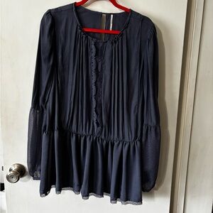 Free People  Boho Soul Serene Lace Insert Shirt/Open Back/Size Medium